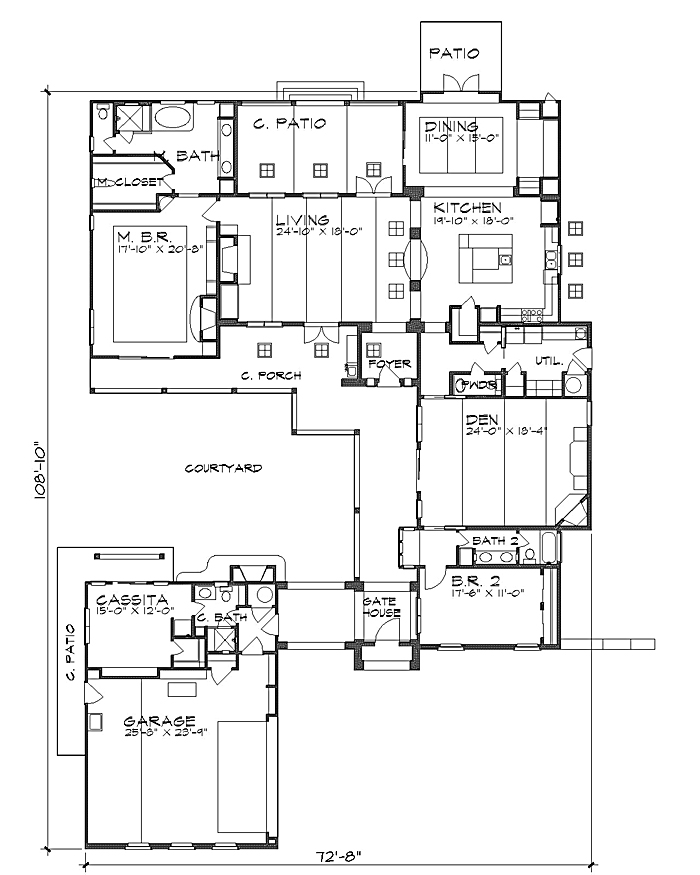  House  Plans  With Detached Casitas 
